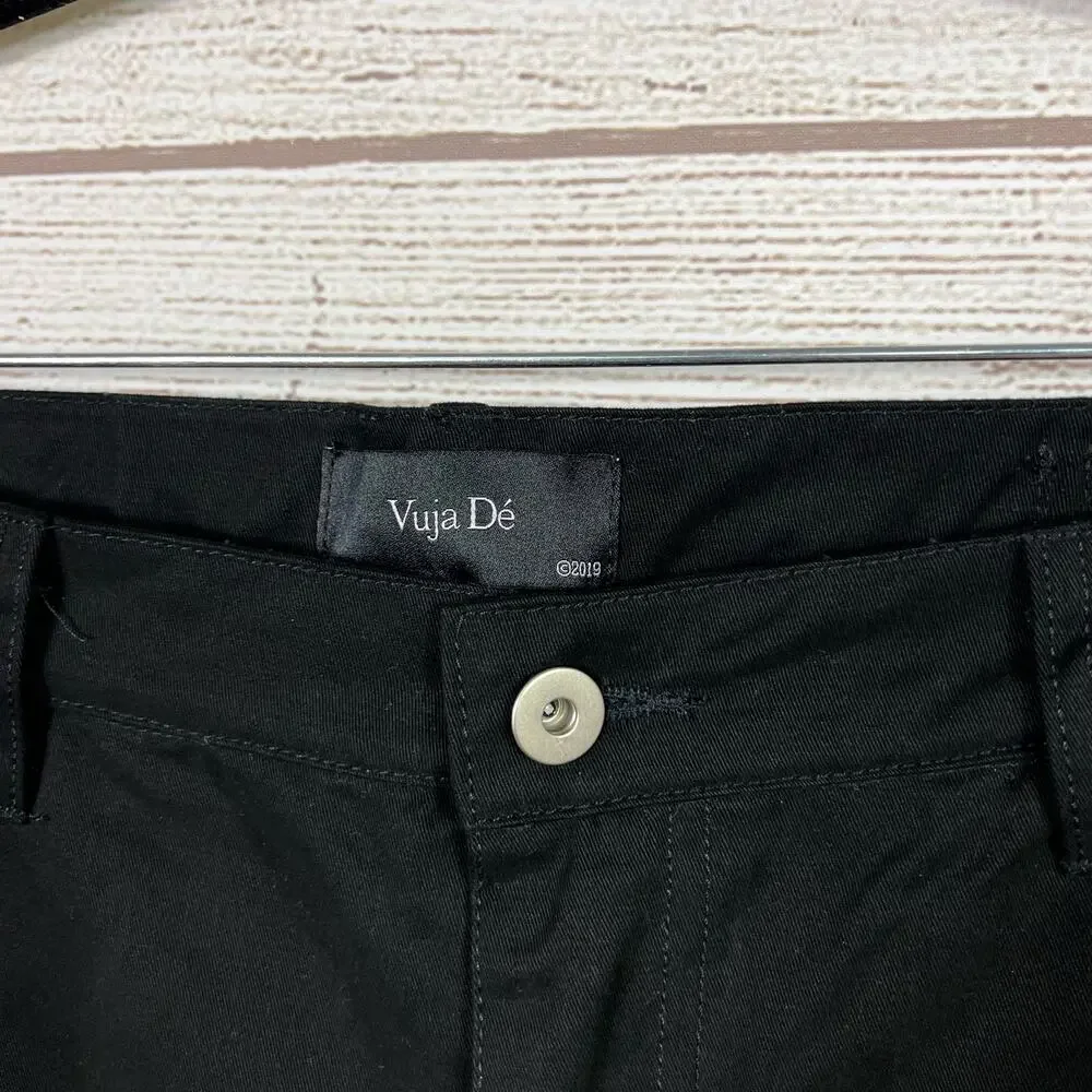 Vuja Dé Men's Black Flared Carpenter Pants Size Medium